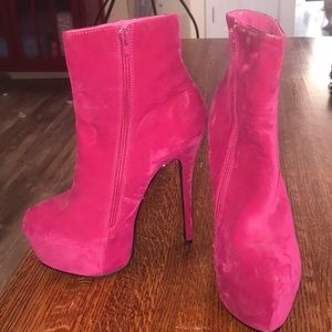 Hot pink booties